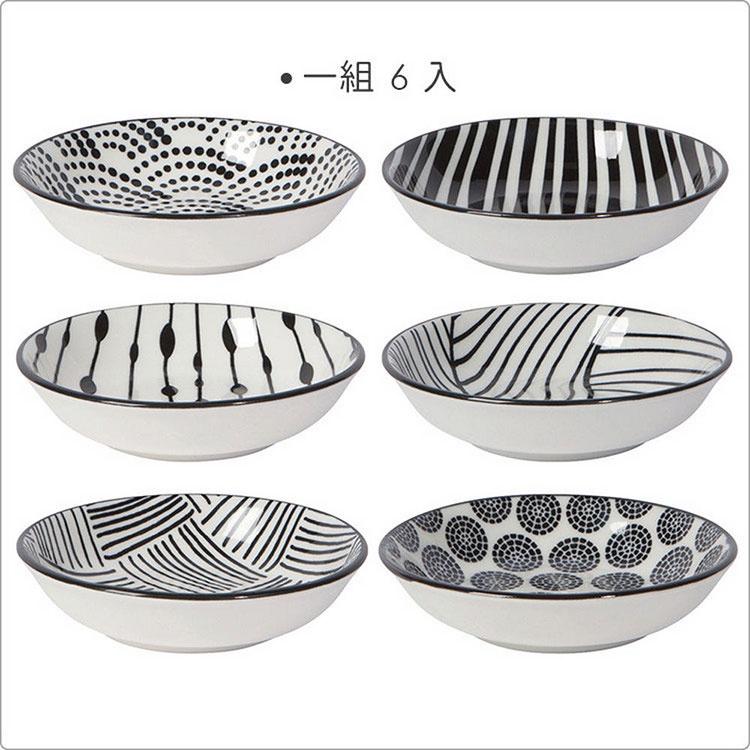 《NOW》紋繪瓷製醬料碟6入(黑9cm) | 醬碟 醬油碟 小碟子 小菜碟-細節圖4