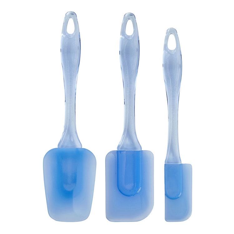 《Wilton》矽膠刮杓刮刀3件(晶透藍) | 攪拌刮刀 刮刀 奶油刮刀 抹刀-細節圖2
