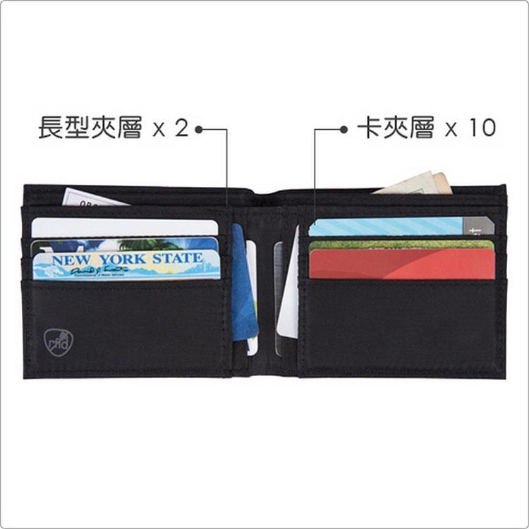 《TRAVELON》皮革拼接兩折短夾(黑) | 中夾錢包 短夾錢包 皮包 零錢包-細節圖4