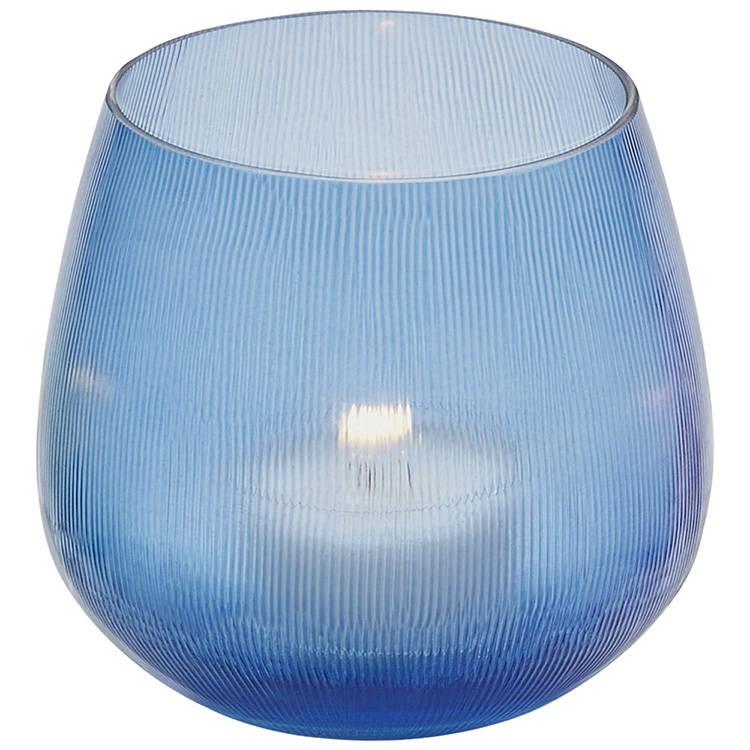 《Philippi》絲紋玻璃燭台(湛藍) | 蠟燭臺 燭座-細節圖2