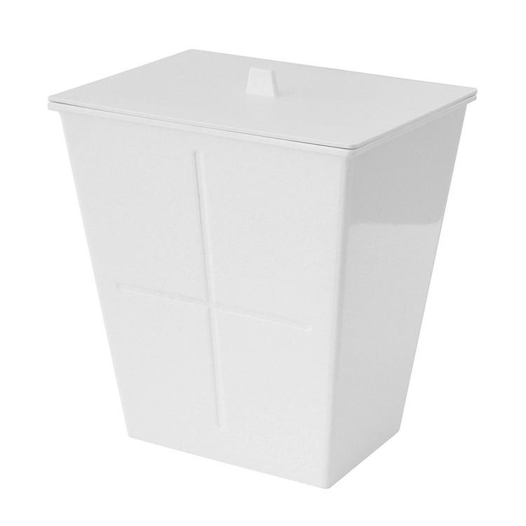 《八幡化成》仿壁磚垃圾桶(簡約白3L) | 回收桶 廚餘桶-細節圖2