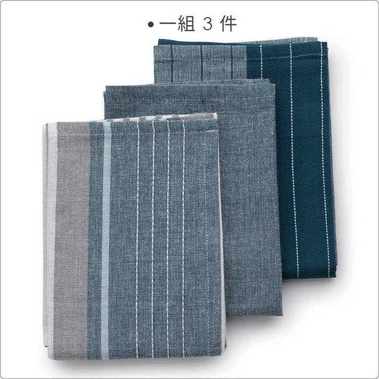 《KELA》純棉擦拭布3件(藍) | 廚房抹布 清潔布 擦拭布-細節圖4