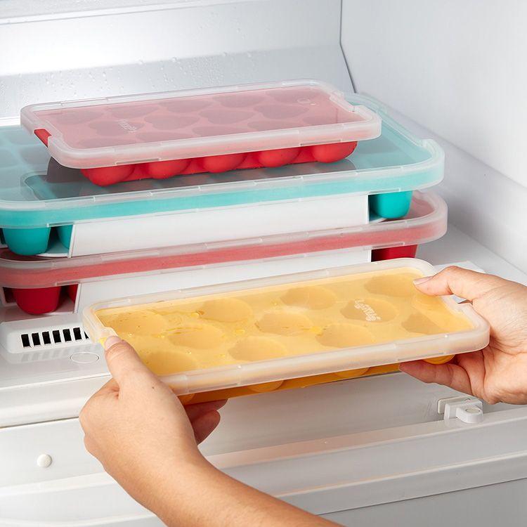 《LEKUE》14格附蓋金磚製冰盒(湖綠) | 冰塊盒 冰塊模 冰模 冰格-細節圖4