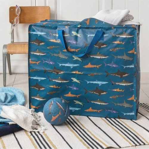 《Rex LONDON》環保搬家收納袋(鯊魚圖鑑) | 購物袋 環保袋 收納袋 手提袋 棉被袋