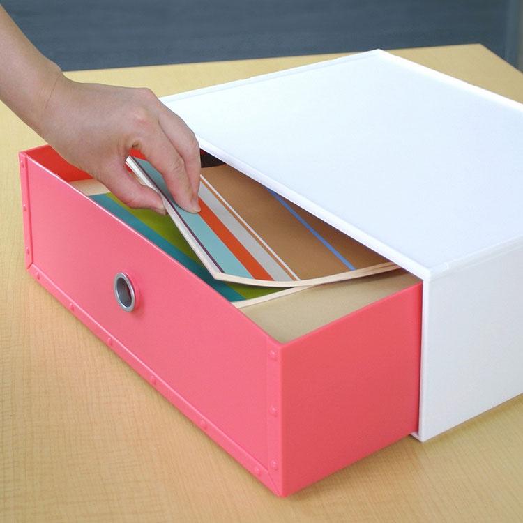 《八幡化成》抽屜整理收納箱(簡約白34cm) | 整理籃 置物籃 儲物箱-細節圖5