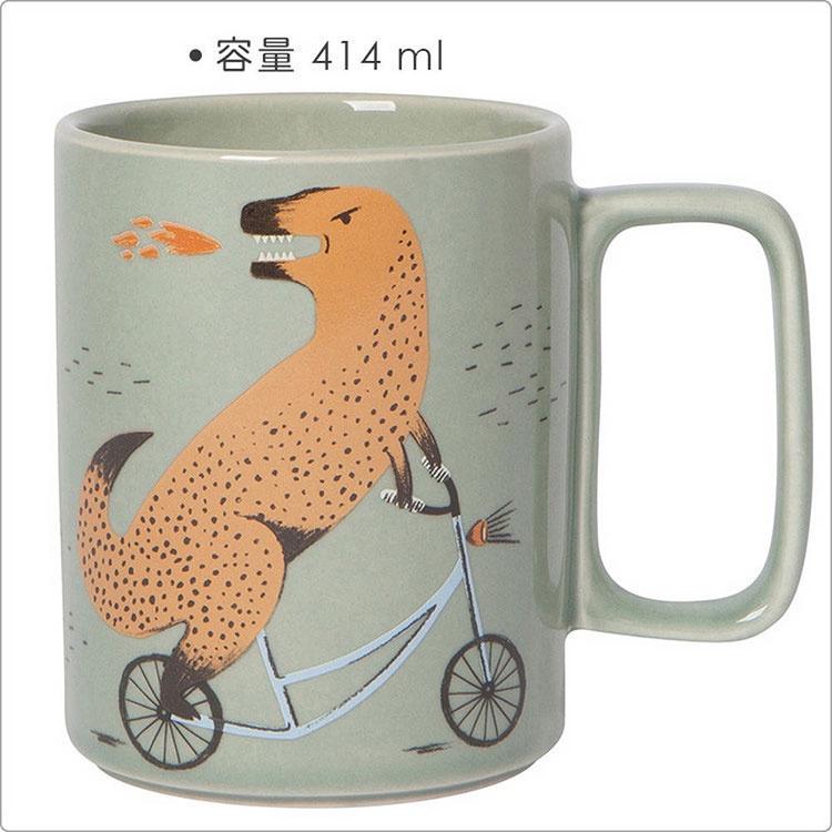 《danica》陶製馬克杯(單車動物414ml) | 水杯 茶杯 咖啡杯-細節圖3