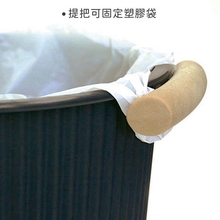 《八幡化成》雙柄波紋垃圾桶(象牙白9L) | 回收桶 廚餘桶-細節圖4