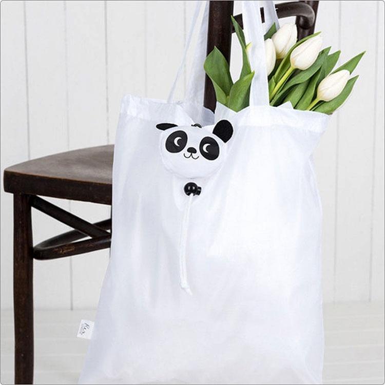 《Rex LONDON》束口購物袋(熊貓) | 購物袋 環保袋 摺疊收納袋 手提袋-細節圖5