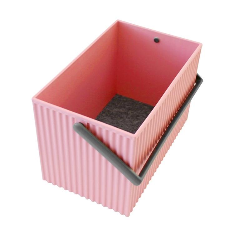 《八幡化成》波紋收納提籃(玫瑰粉M) | 整理籃 置物籃 儲物箱-細節圖2