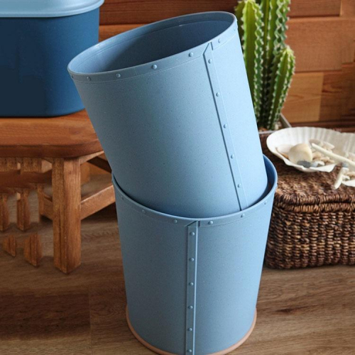 《八幡化成》無蓋垃圾桶(單寧藍10L) | 回收桶 廚餘桶