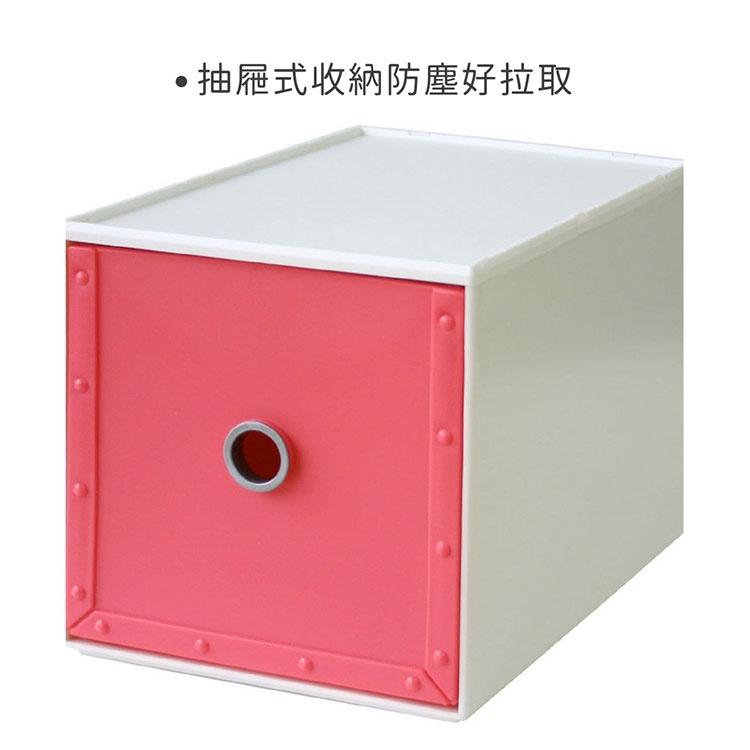 《八幡化成》抽屜整理收納箱(胭紅16.5cm) | 整理籃 置物籃 儲物箱-細節圖3