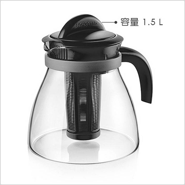 《tescoma》晶透玻璃濾茶壺(1.5L) | 泡茶 下午茶 茶具-細節圖3