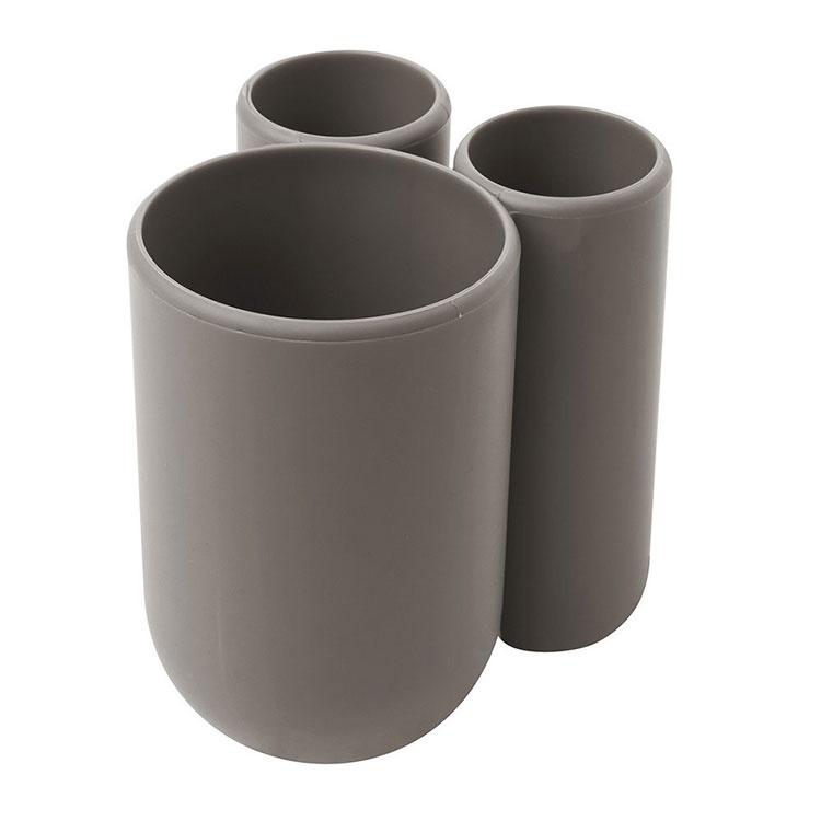 《Umbra》Touch3格牙刷架(棕灰) | 牙刷放置架 收納架-細節圖2