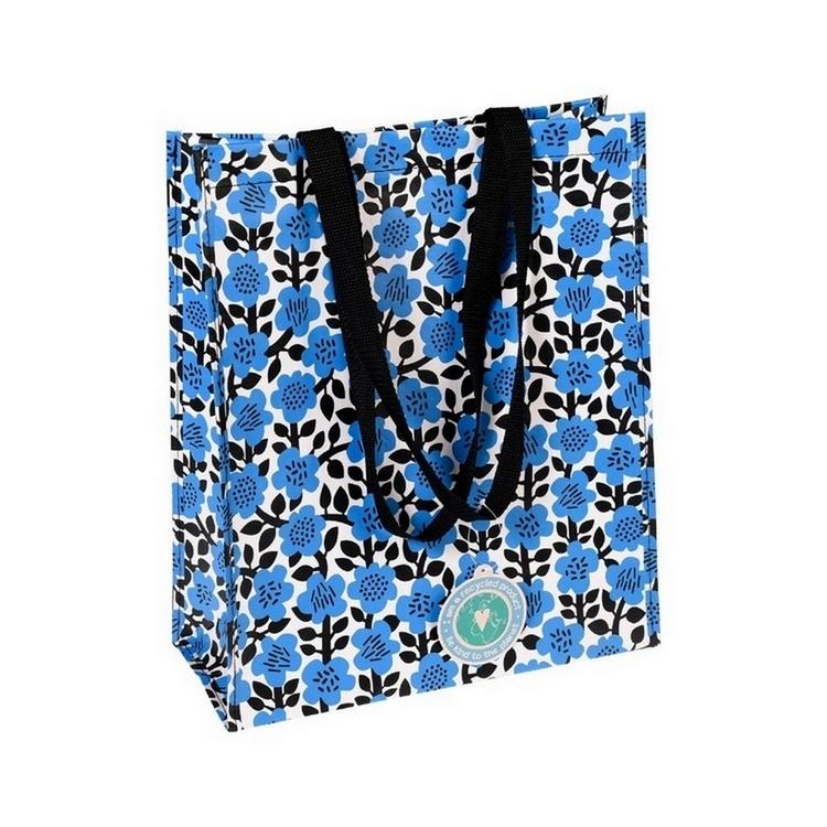 《Rex LONDON》環保購物袋(藍花) | 購物袋 環保袋 收納袋 手提袋-細節圖2