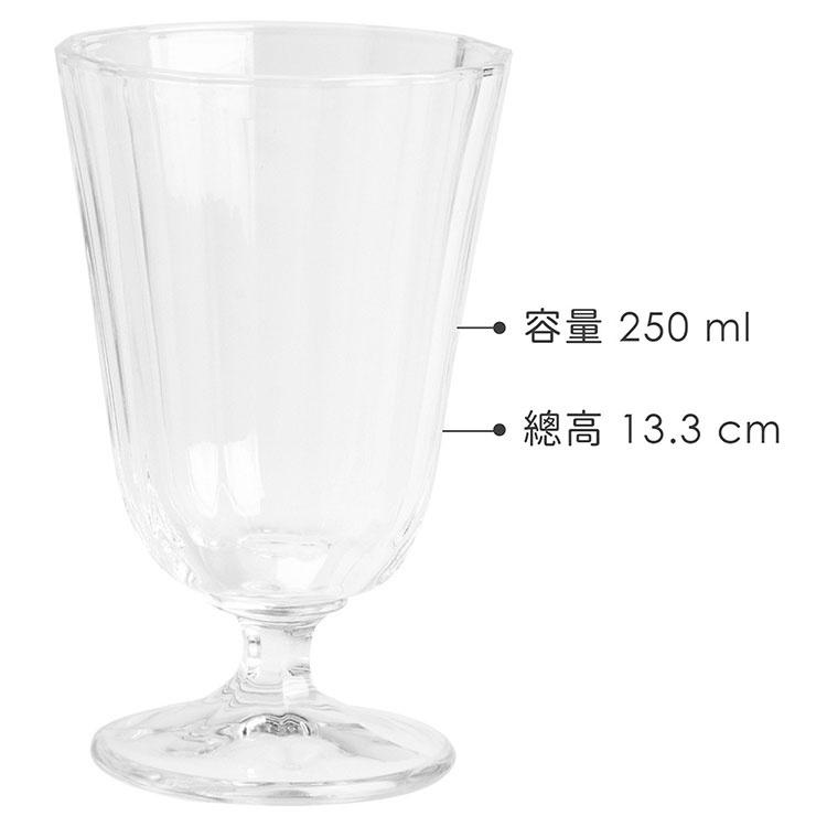 《EXCELSA》高腳玻璃杯(直紋250ml) | 水杯 茶杯 咖啡杯-細節圖3