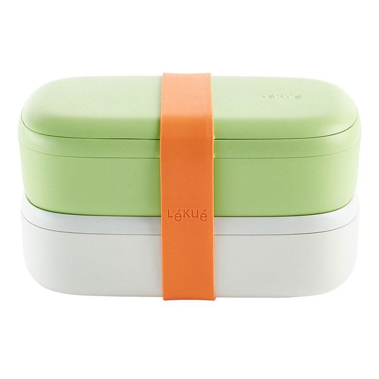 《LEKUE》可微波便當盒組(綠白500ml) | 環保餐盒 保鮮盒 午餐盒 飯盒-細節圖2