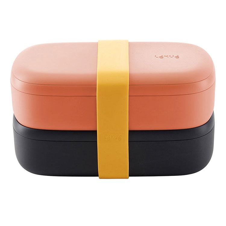 《LEKUE》可微波便當盒組(橘黑500ml) | 環保餐盒 保鮮盒 午餐盒 飯盒-細節圖2