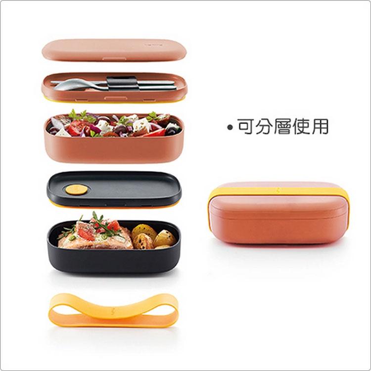 《LEKUE》可微波便當盒組(橘黑500ml) | 環保餐盒 保鮮盒 午餐盒 飯盒-細節圖4