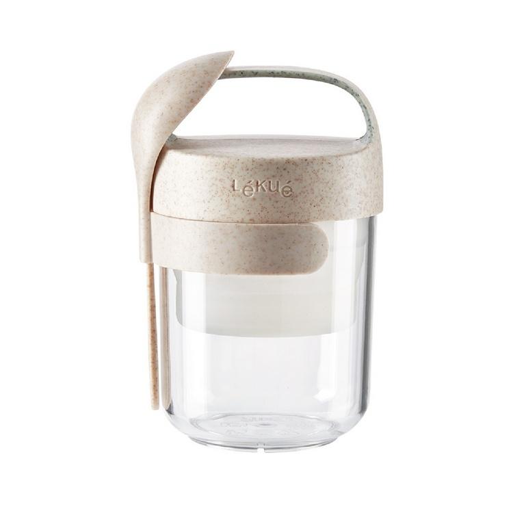 《LEKUE》附匙手提式便當盒(米400ml) | 環保餐盒 保鮮盒 午餐盒 飯盒-細節圖2