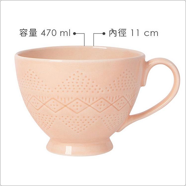 《NOW》寬口陶製馬克杯(蜜桃橘470ml) | 水杯 茶杯 咖啡杯-細節圖3