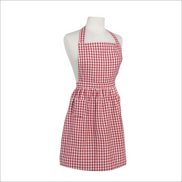 《NOW》經典雙袋圍裙(格紋紅) | 廚房圍裙 料理圍裙 烘焙圍裙-細節圖2