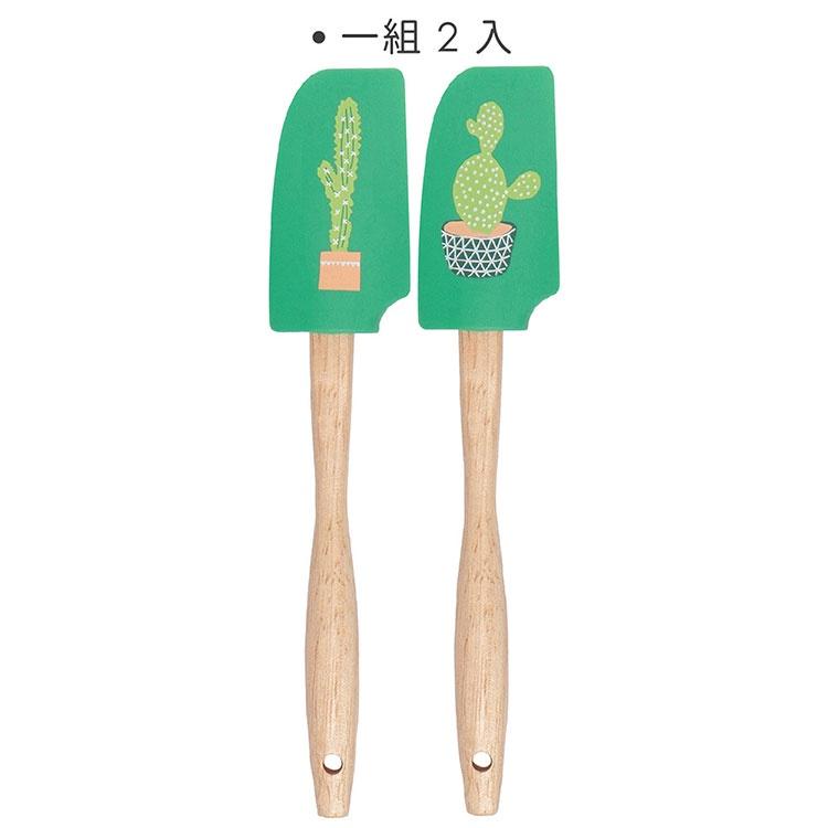 《NOW》迷你木柄矽膠刮刀2入(仙人掌17.5cm) | 攪拌刮刀 刮刀 奶油刮刀 抹刀-細節圖4