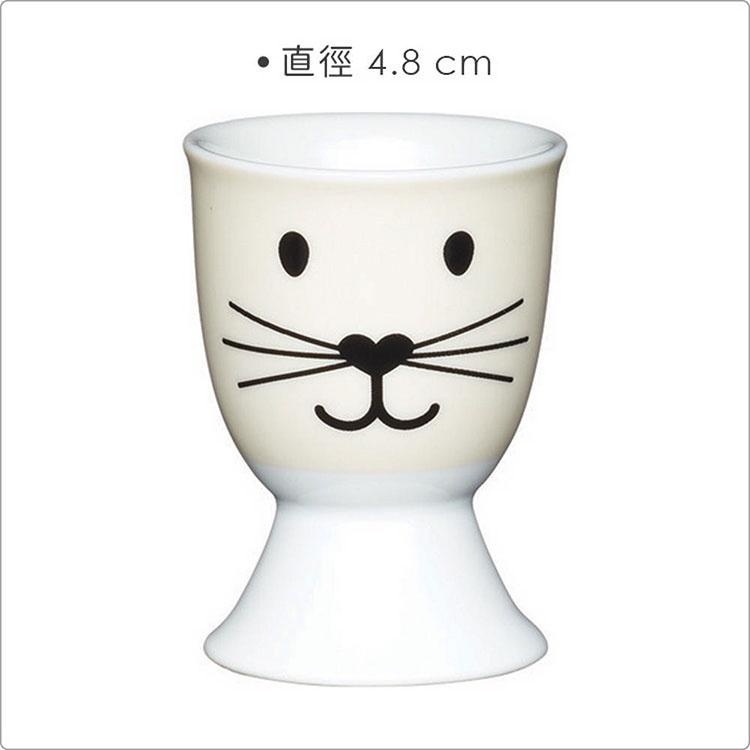《KitchenCraft》瓷製蛋杯(小貓臉) | 雞蛋杯 蛋托 早午餐 餐具-細節圖3