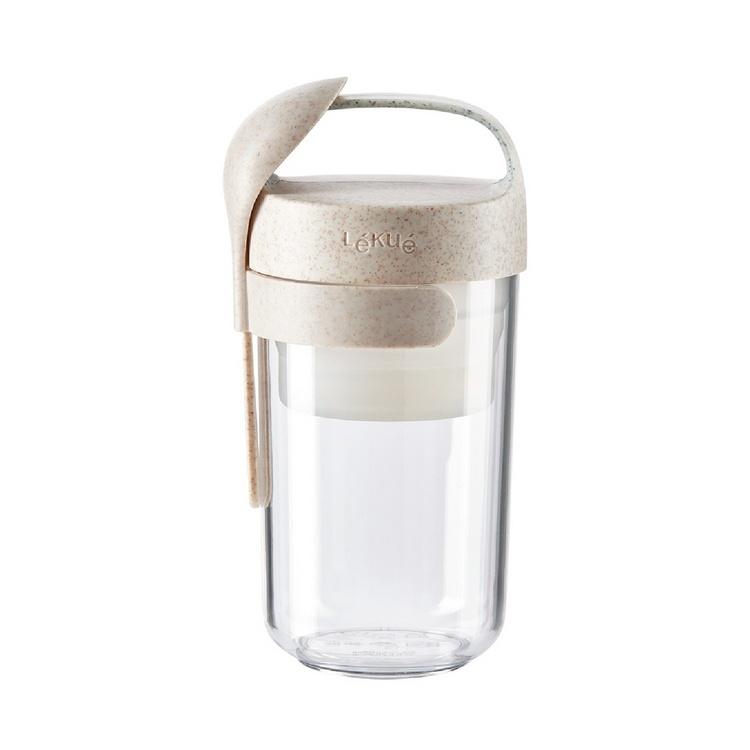 《LEKUE》附匙手提式便當盒(米600ml) | 環保餐盒 保鮮盒 午餐盒 飯盒-細節圖2