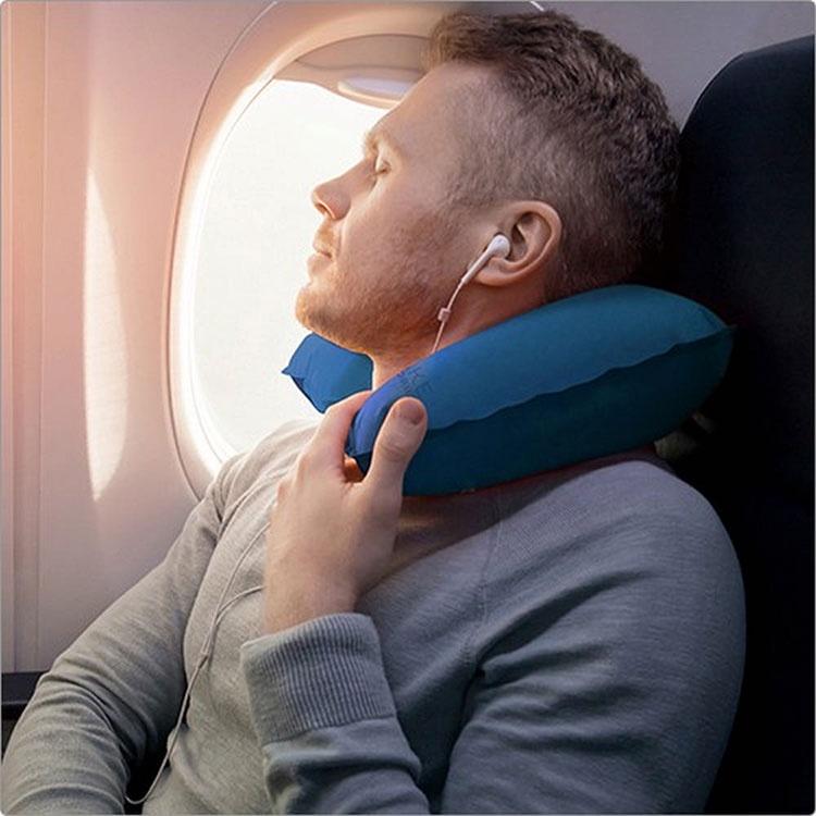 《DQ&CO》舒適防水充氣枕(藍) | 午睡枕 飛機枕 旅行枕 護頸枕 U行枕-細節圖6