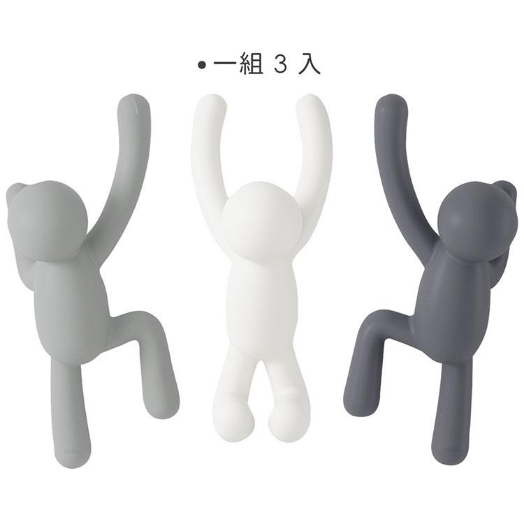 《Umbra》Buddy小人壁掛式掛勾3件(灰色系) | 掛勾 牆壁掛勾 吊鉤 掛鉤-細節圖4