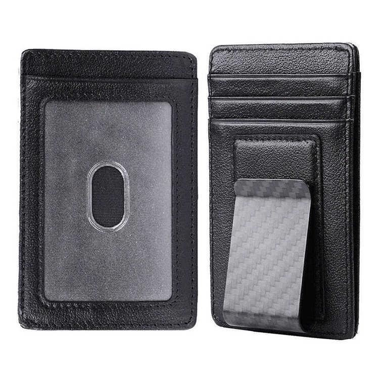 《Kinzd》可卸式防盜證件鈔票夾(真皮黑) | 卡片夾 識別證夾 名片夾 RFID辨識-細節圖2