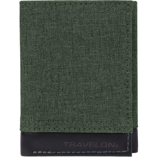 台灣現貨 美國《TRAVELON福利品》拼接三折式短夾(蒼綠) | 皮夾 錢包