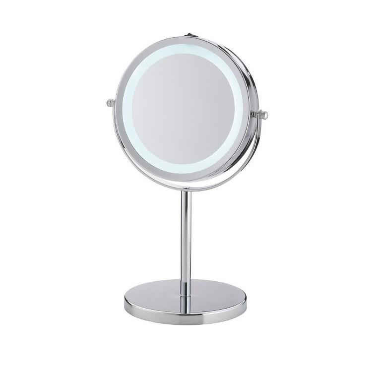 台灣現貨 德國《KELA》Tio雙面環燈放大桌鏡(亮銀) | 鏡子 化妝鏡-細節圖2
