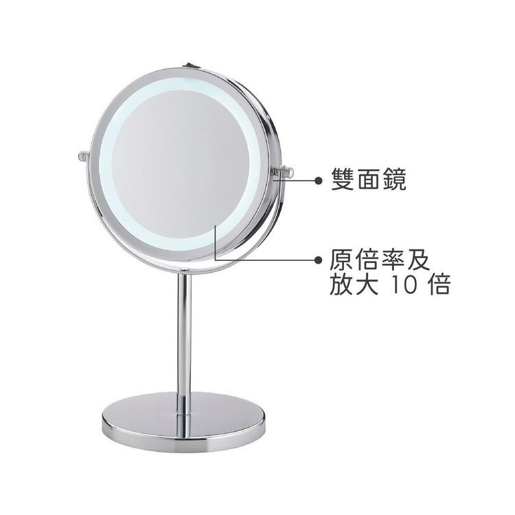 台灣現貨 德國《KELA》Tio雙面環燈放大桌鏡(亮銀) | 鏡子 化妝鏡-細節圖3