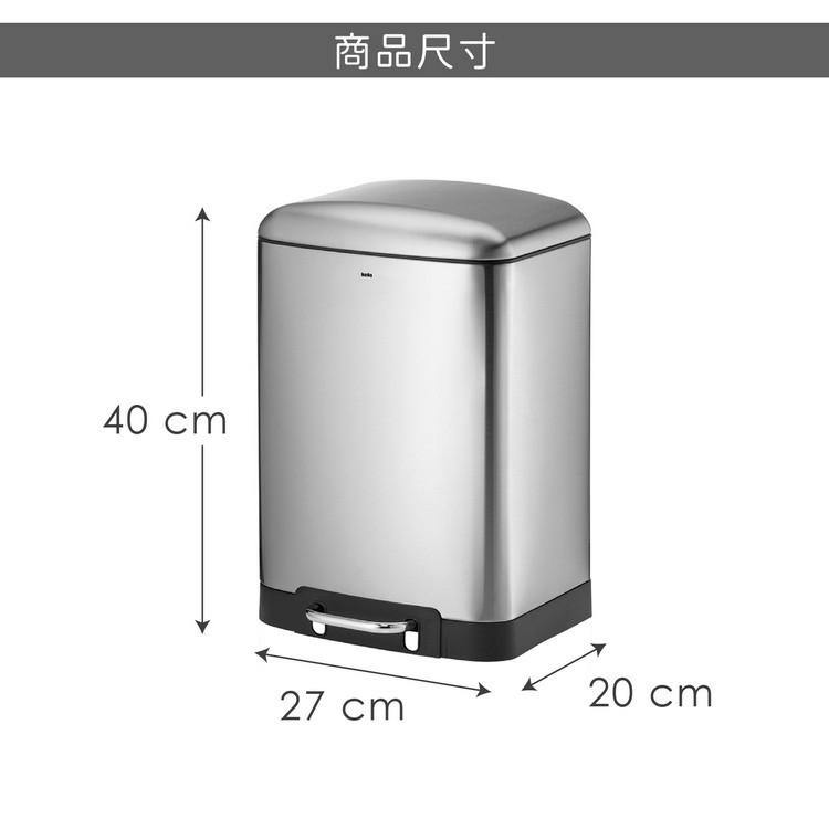 台灣現貨 德國《KELA》Davino腳踏式垃圾桶(髮絲銀12L) | 緩衝闔蓋 回收桶 廚餘桶 踩踏桶-細節圖6