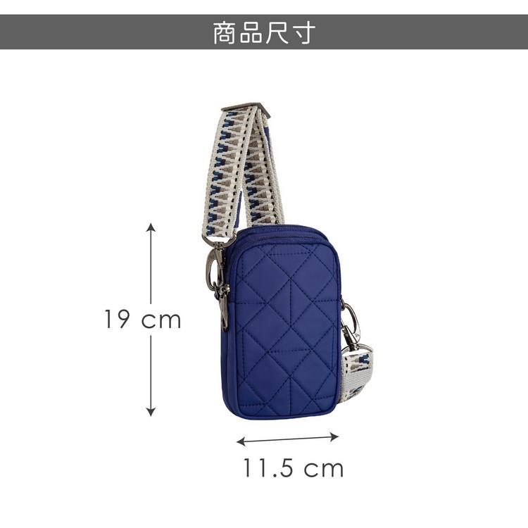 台灣現貨 美國《TRAVELON》Boho雙層防盜斜背小包(格紋藍) | 側背包 斜肩包 手機包 背帶包 防割防搶-細節圖9