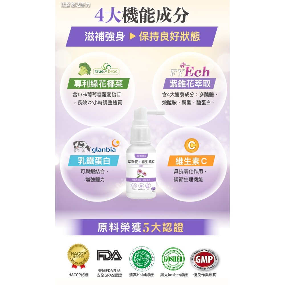 【悠活原力】悠活紫錐花+維生素C噴劑（50ml）-細節圖6