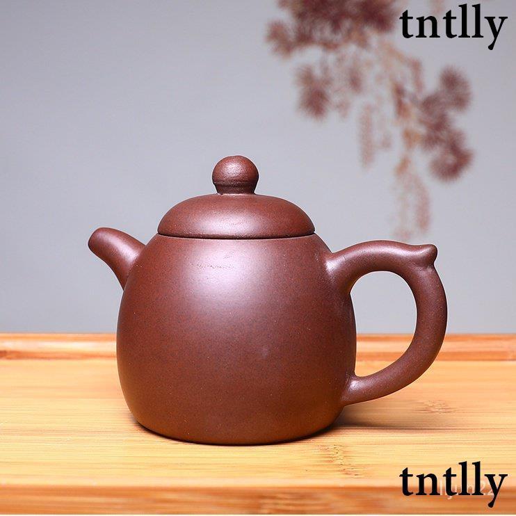 ☕茶壺 宜興紫砂壺紫泥秦權壺手工泡茶壺茶具-細節圖4