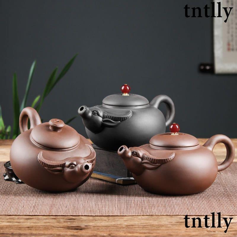 ☕茶壺 宜興紫砂壺大號泡茶壺朱泥手工大容量牛氣沖天壺功夫茶具茶杯套裝-細節圖7