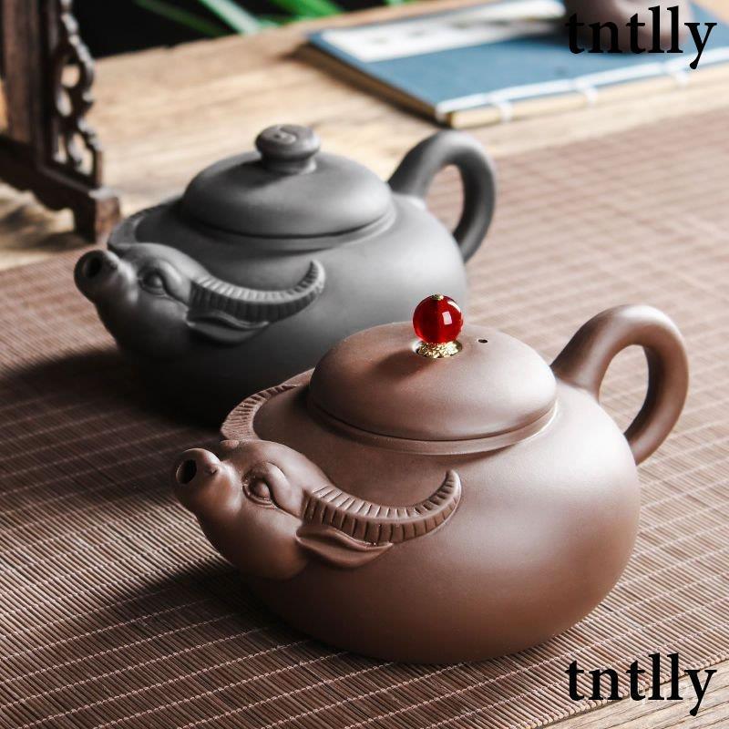 ☕茶壺 宜興紫砂壺大號泡茶壺朱泥手工大容量牛氣沖天壺功夫茶具茶杯套裝-細節圖8