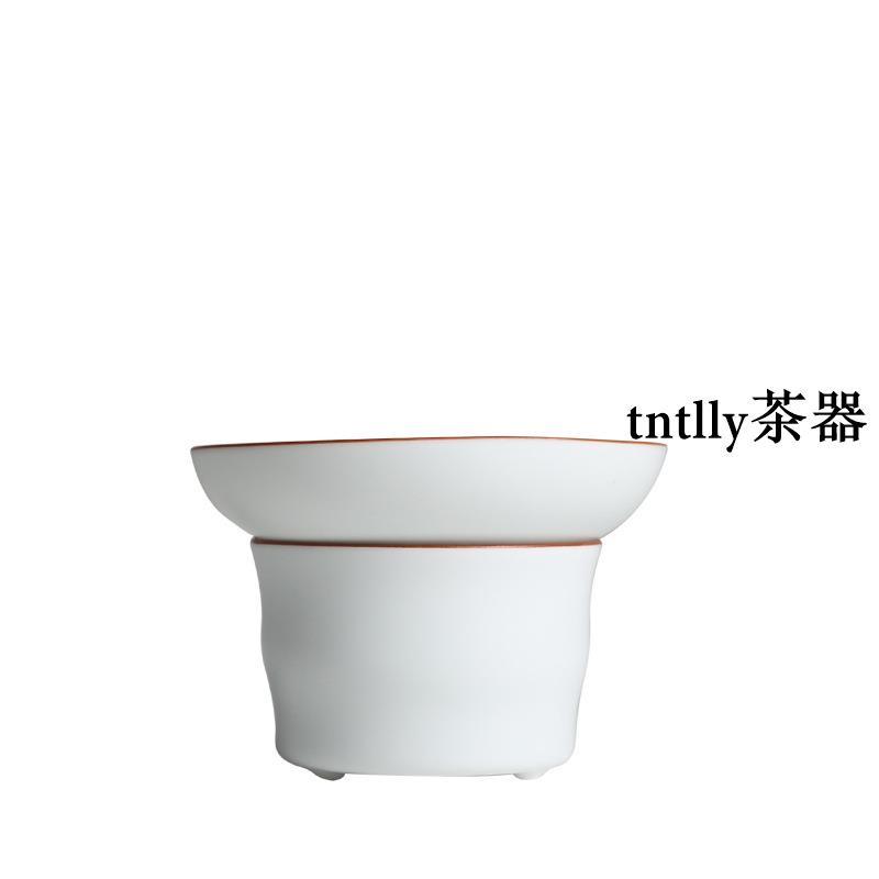 【現貨免運】脂白陶瓷茶漏 定窯過濾器 濾網 德化茶具-細節圖2