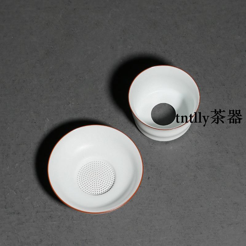 【現貨免運】脂白陶瓷茶漏 定窯過濾器 濾網 德化茶具-細節圖3