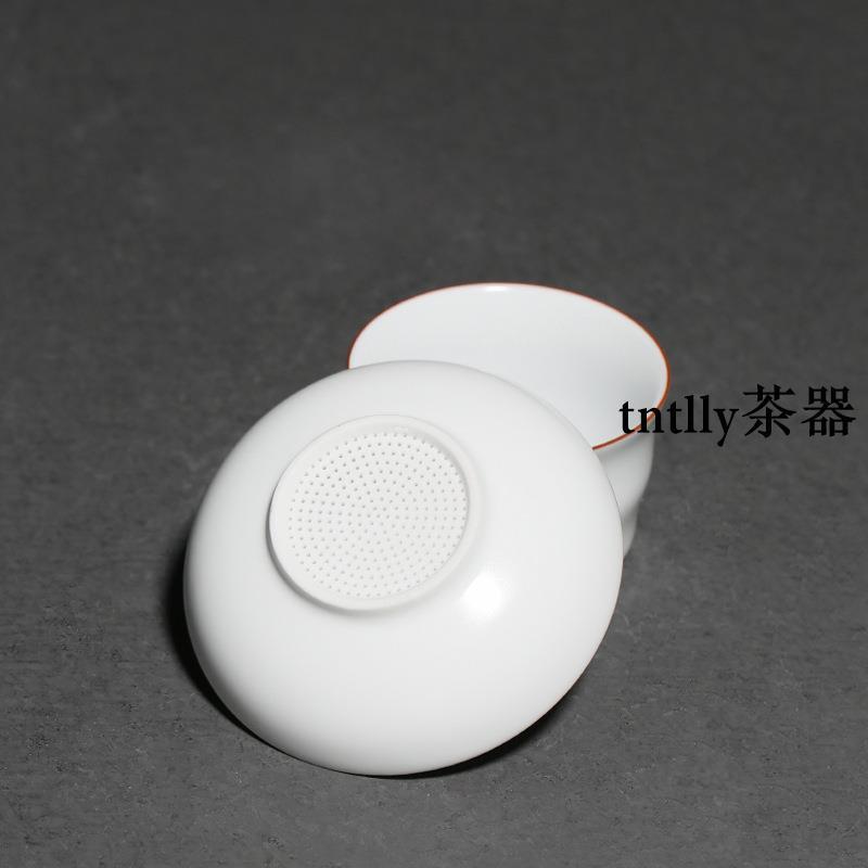 【現貨免運】脂白陶瓷茶漏 定窯過濾器 濾網 德化茶具-細節圖4