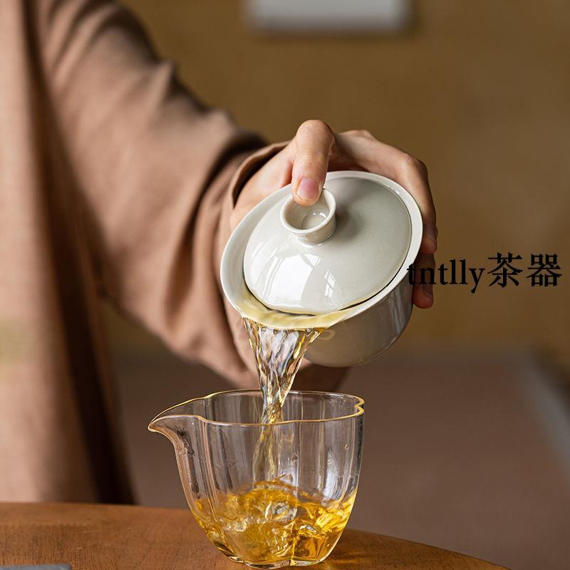 【現貨免運】草木灰蓋碗簡約素雅泡茶碗功夫茶具陶瓷敬茶碗泡茶杯 德化茶具-細節圖3