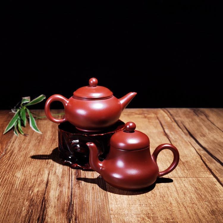 ☕茶具 潮州手拉壺入門級小容量手工壺功夫茶具朱泥斷水思亭壺水準仿古壺-細節圖2