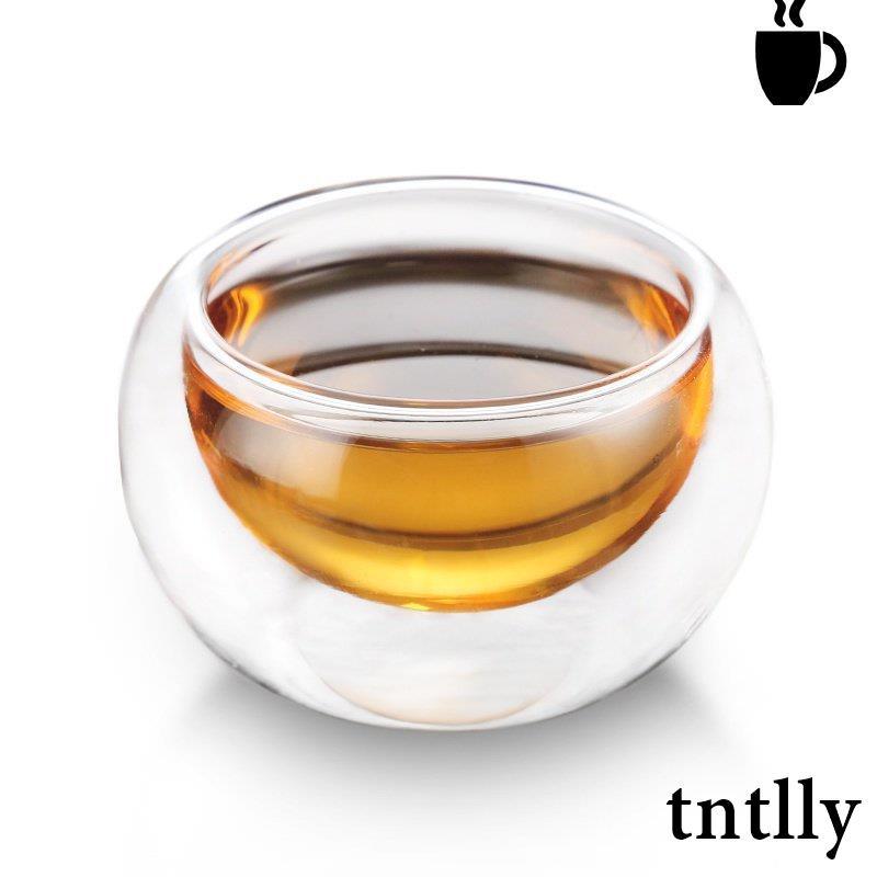 ☕茶具 雙層透明玻璃小茶杯 加厚耐熱防燙六隻裝小茶杯茶道茗品茶具套裝-細節圖5