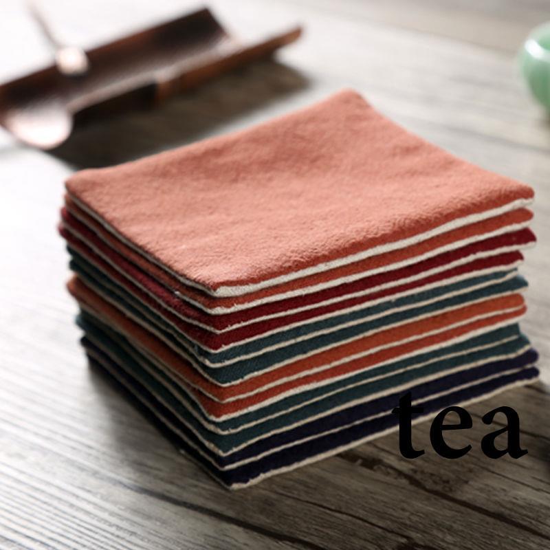 ☕茶具 tea辰言手工棉麻布藝茶杯墊 功夫茶具道配件日式吸水隔熱防滑壺墊-細節圖2