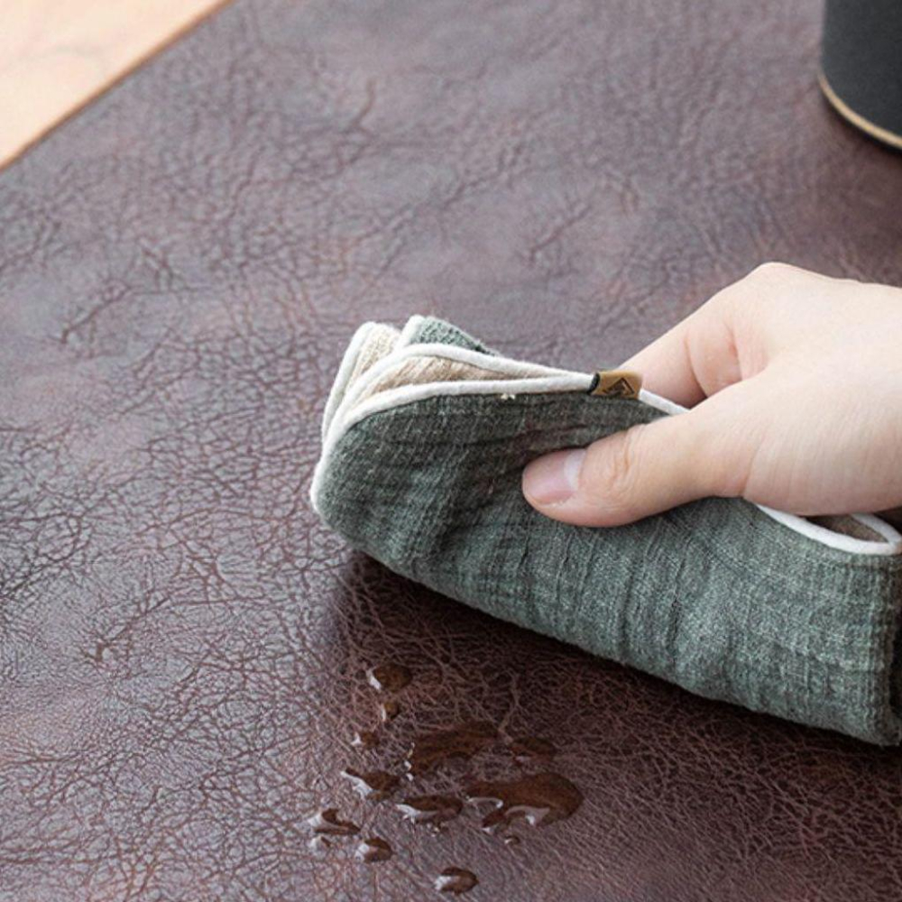 ☕皮革茶席 茶旗 防水高端茶具 桌旗 茶盤墊席 禪意新中式長條桌布茶道干泡墊-細節圖5