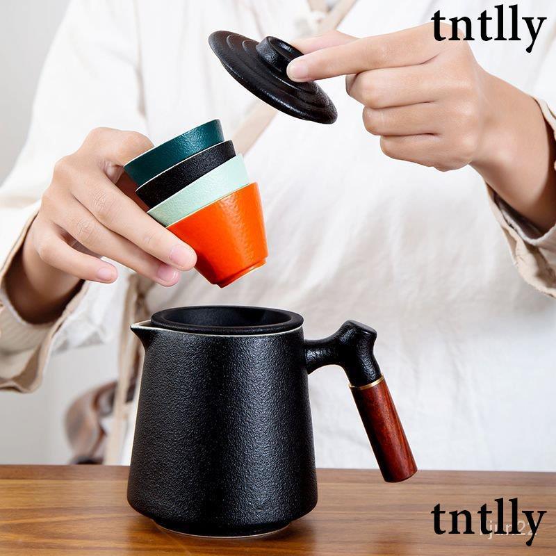 ☕茶壺 陶瓷快客杯一壺四杯便攜式旅行茶具小套裝戶外包簡易隨身茶壺茶杯-細節圖8