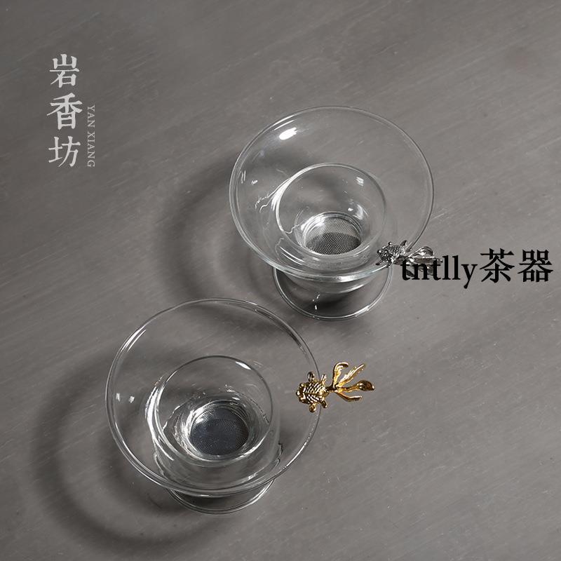 【現貨免運】玻璃茶濾不銹鋼過濾網茶漏茶道配件功夫茶具濾茶器 德化茶具-細節圖2